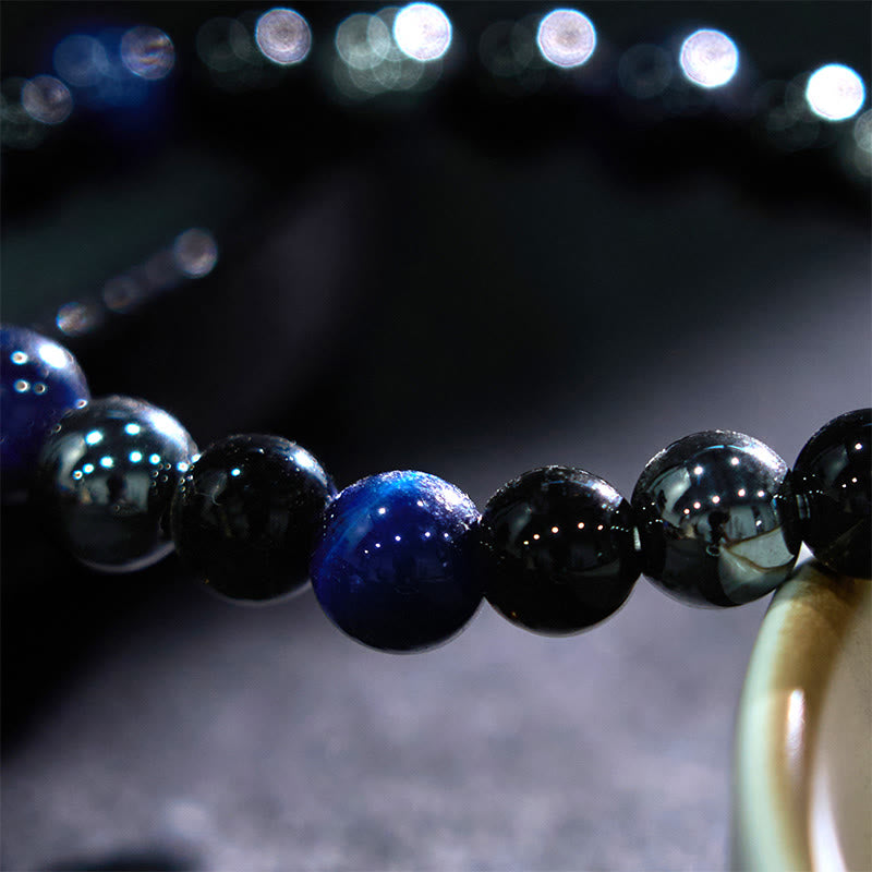 Natural Tiger's Eye Obsidian Hematite Positive Powerful Bracelet - Image 19