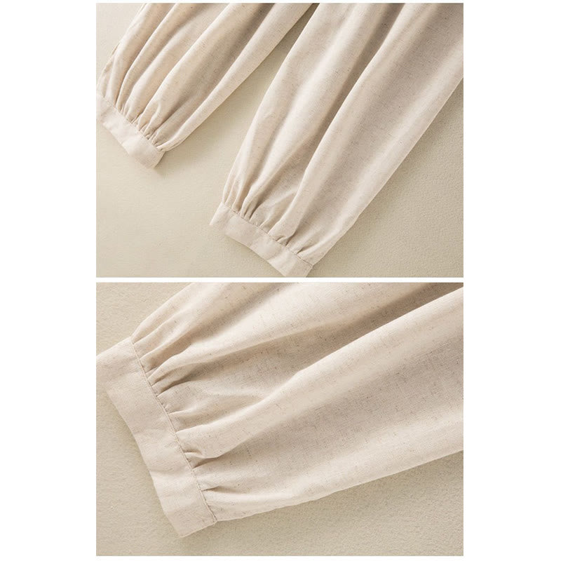 Plain Cotton Drawstring Women's Harem Pants With Pockets - Image 7