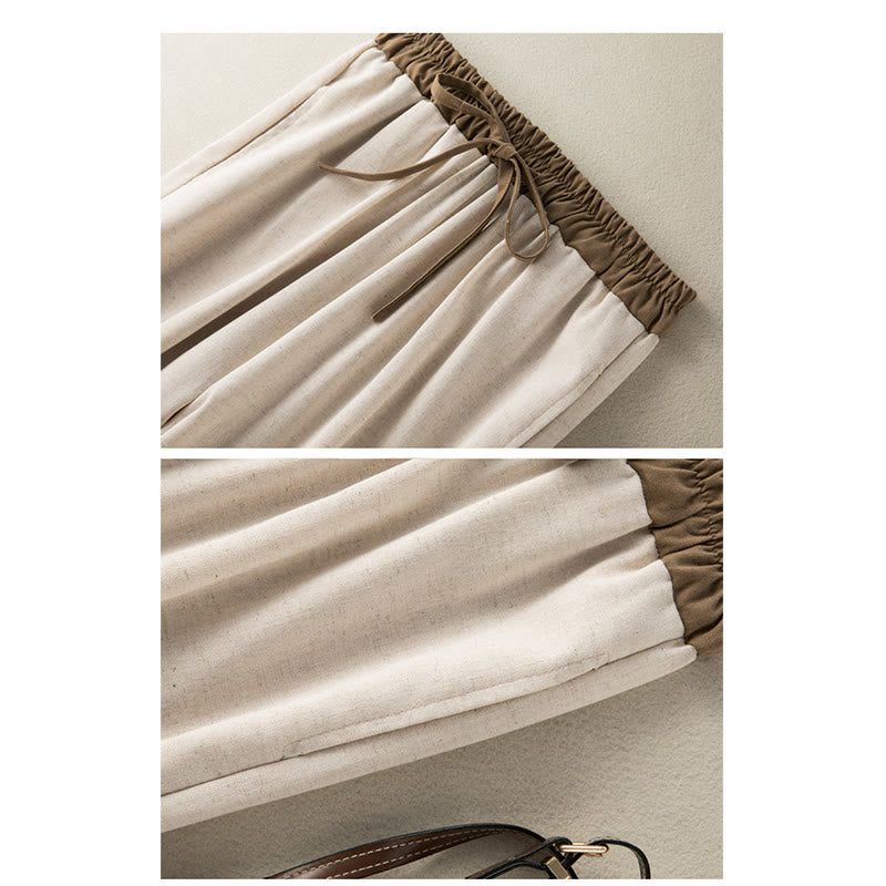 Plain Cotton Drawstring Women's Harem Pants With Pockets - Image 6