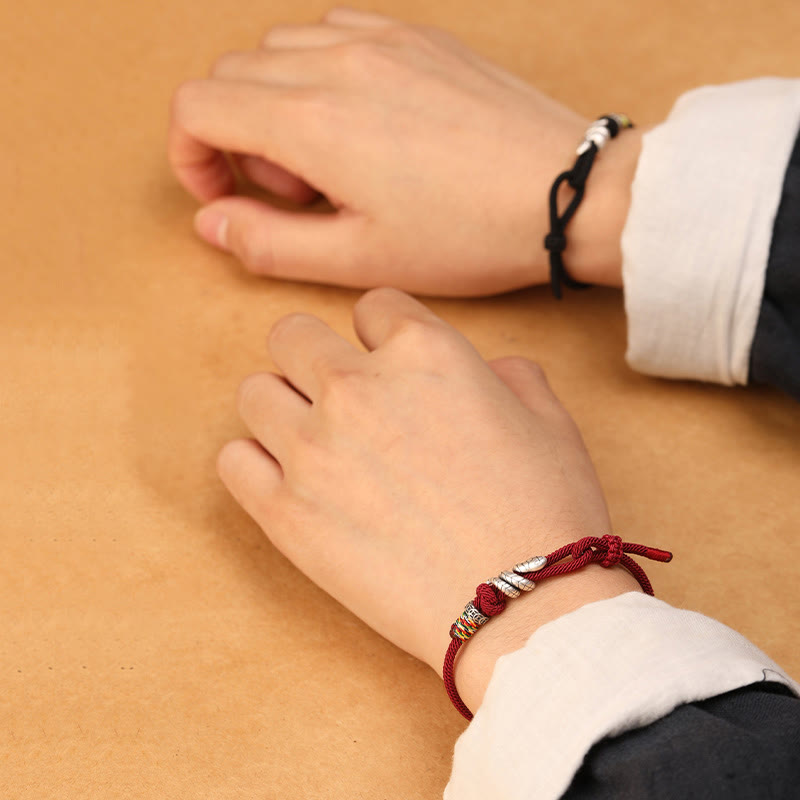 Red String 925 Sterling Silver Year of the Snake Coin Ring Snake Luck Bracelet - Image 11