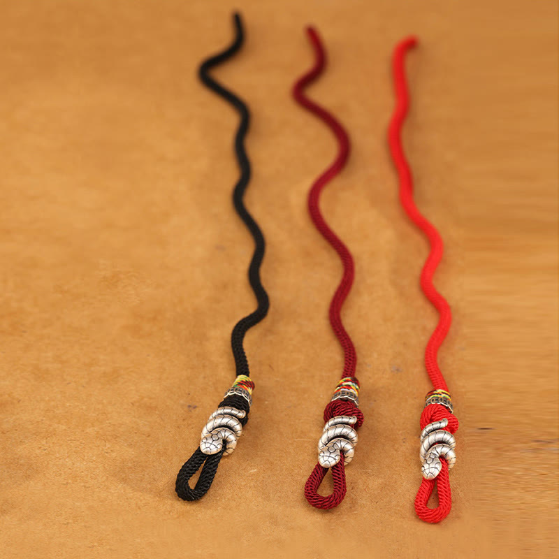 Red String 925 Sterling Silver Year of the Snake Coin Ring Snake Luck Bracelet - Image 15