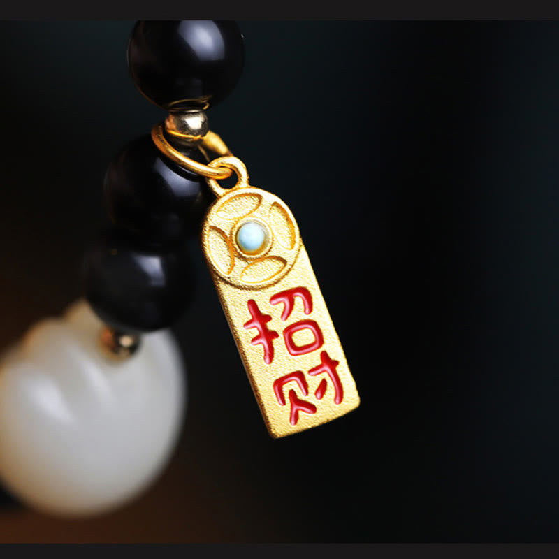 Black Obsidian Cat Paw Bodhi Seed Lucky Fortune Charm Purification Bracelet - Image 13