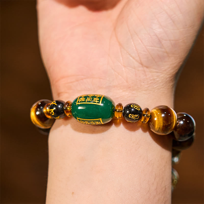 Chinese Zodiac Tiger Eye White Crystal Courage Bracelet - Image 10