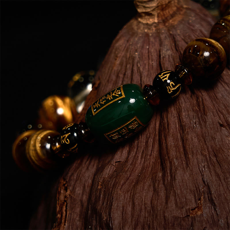 Chinese Zodiac Tiger Eye White Crystal Courage Bracelet - Image 8