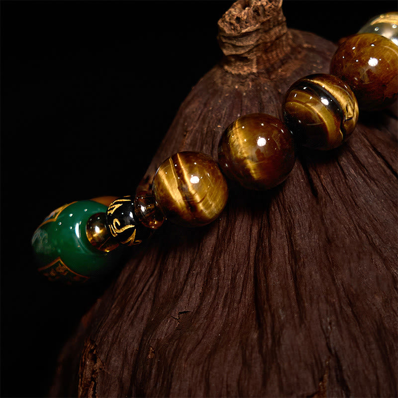 Chinese Zodiac Tiger Eye White Crystal Courage Bracelet - Image 6