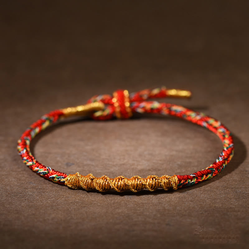 Handmade Chinese Zodiac Natal Buddha Luck Strength Braided Rope Bracelet