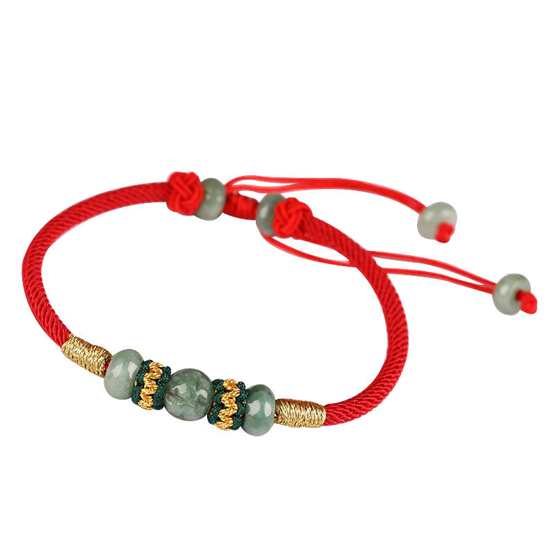 Jade Abacus Bead Prosperity Red String Rope Bracelet - Image 19