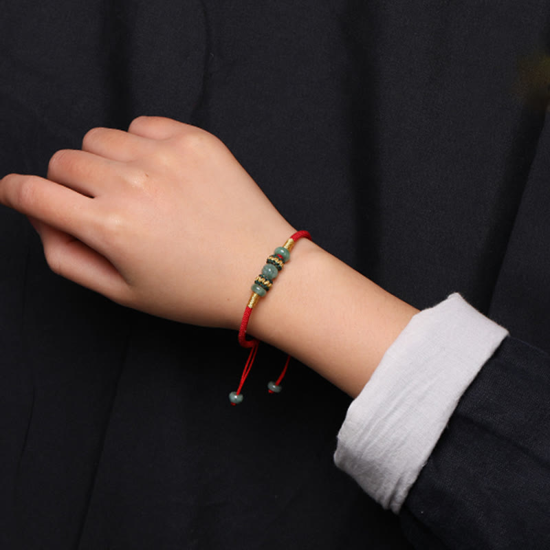 Jade Abacus Bead Prosperity Red String Rope Bracelet - Image 10