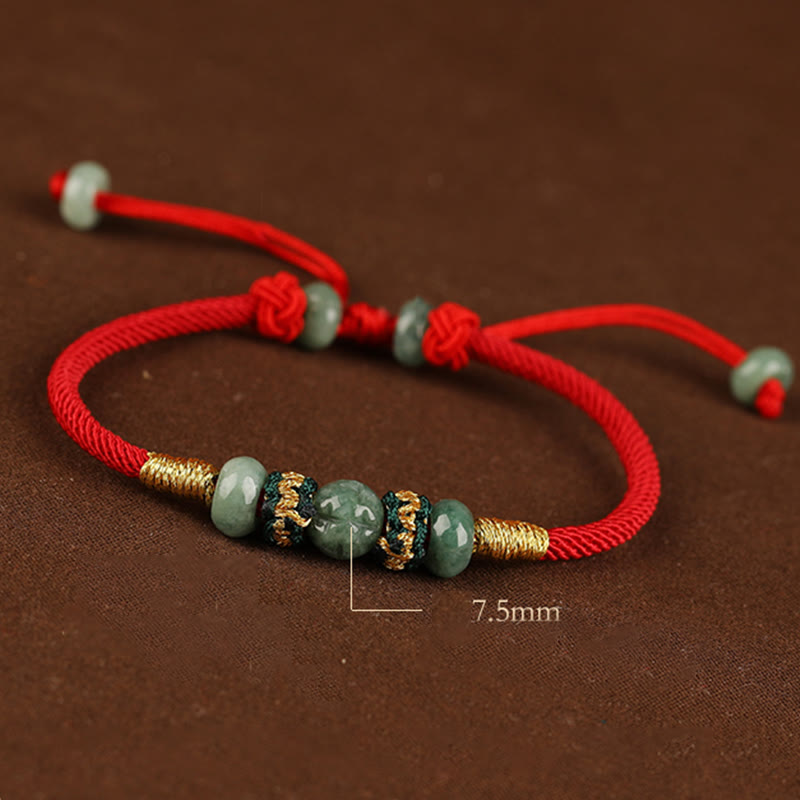 Jade Abacus Bead Prosperity Red String Rope Bracelet - Image 17