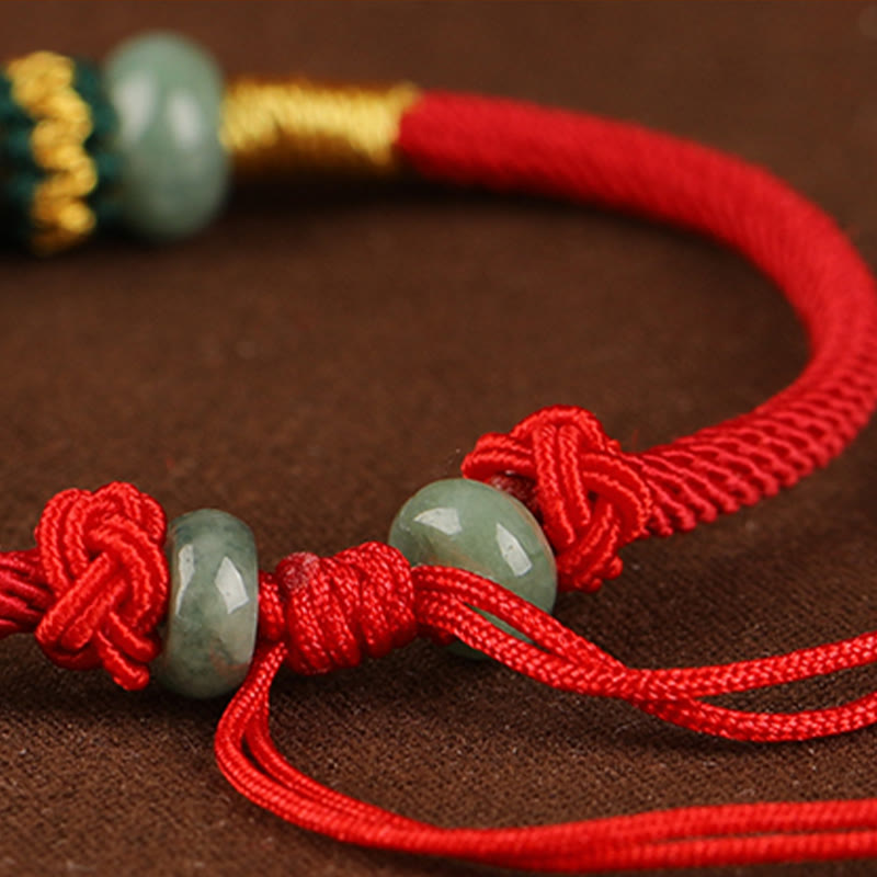 Jade Abacus Bead Prosperity Red String Rope Bracelet - Image 12