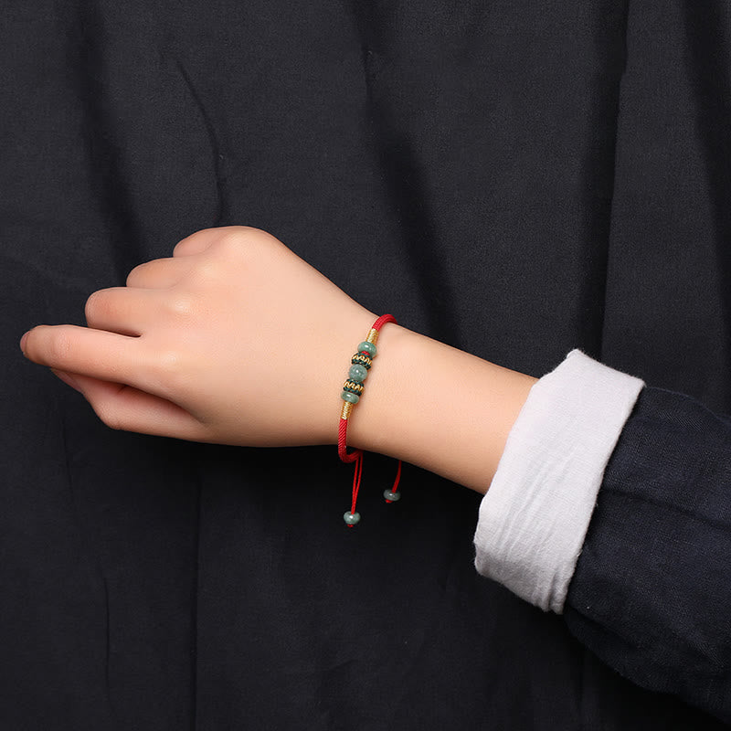 Jade Abacus Bead Prosperity Red String Rope Bracelet - Image 5