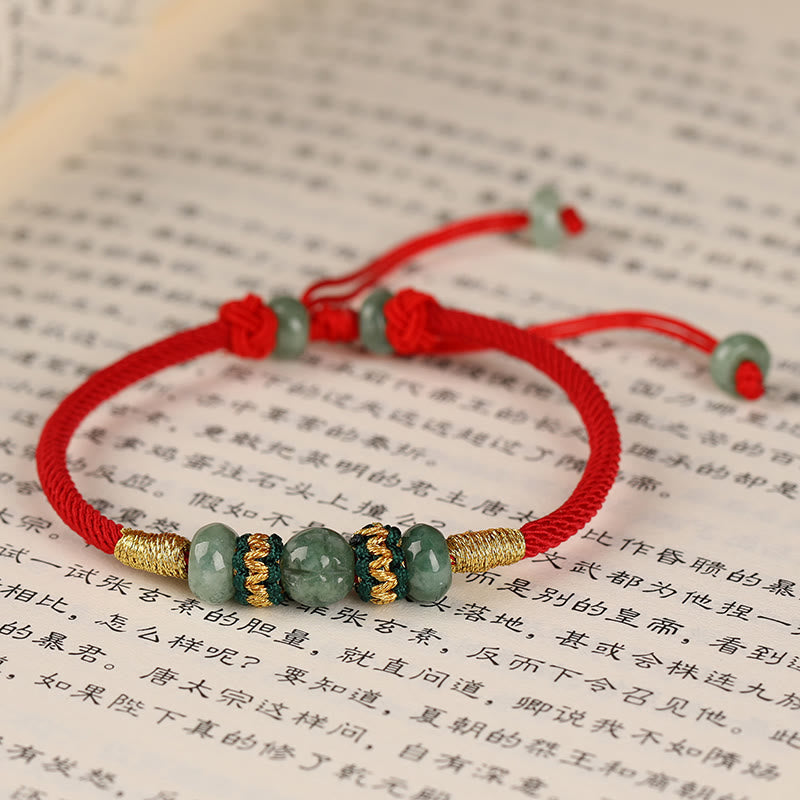 Jade Abacus Bead Prosperity Red String Rope Bracelet - Image 15