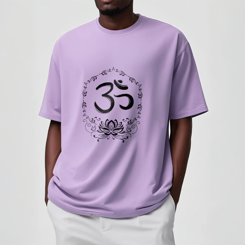 OM Lotus Sketch Cotton Tee T-shirt - Image 18