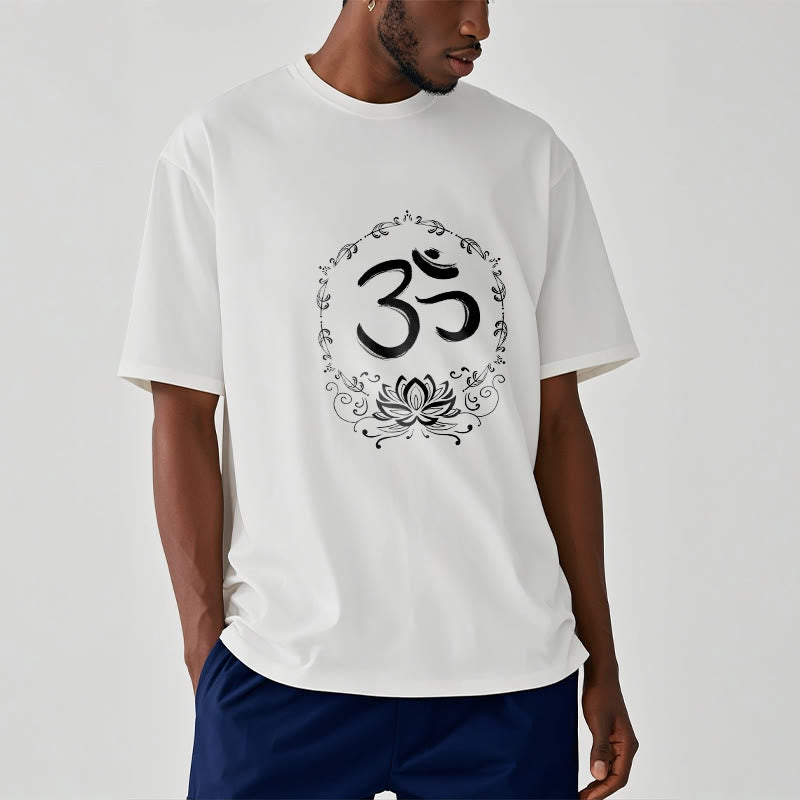 OM Lotus Sketch Cotton Tee T-shirt - Image 9
