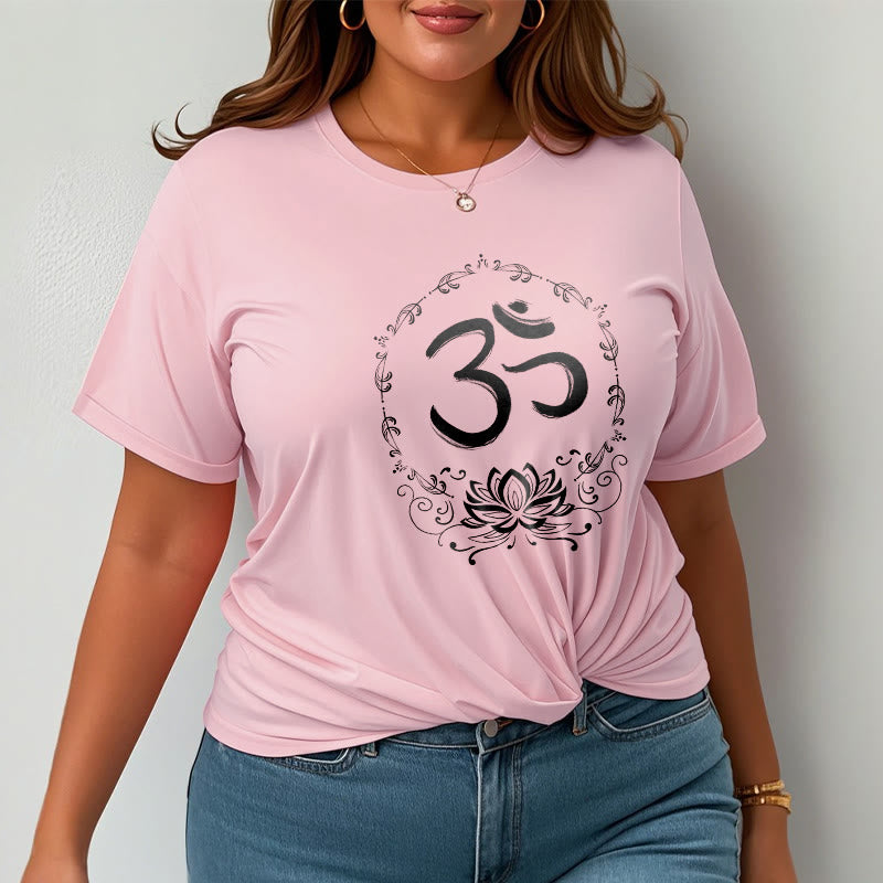 OM Lotus Sketch Cotton Tee T-shirt - Image 16