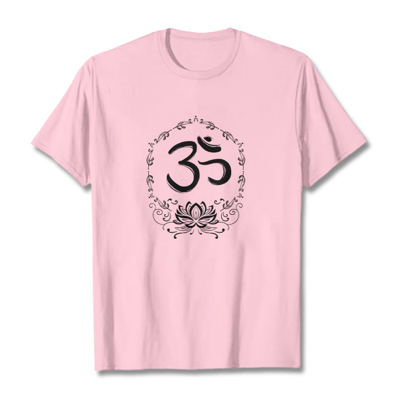 OM Lotus Sketch Cotton Tee T-shirt - Image 15
