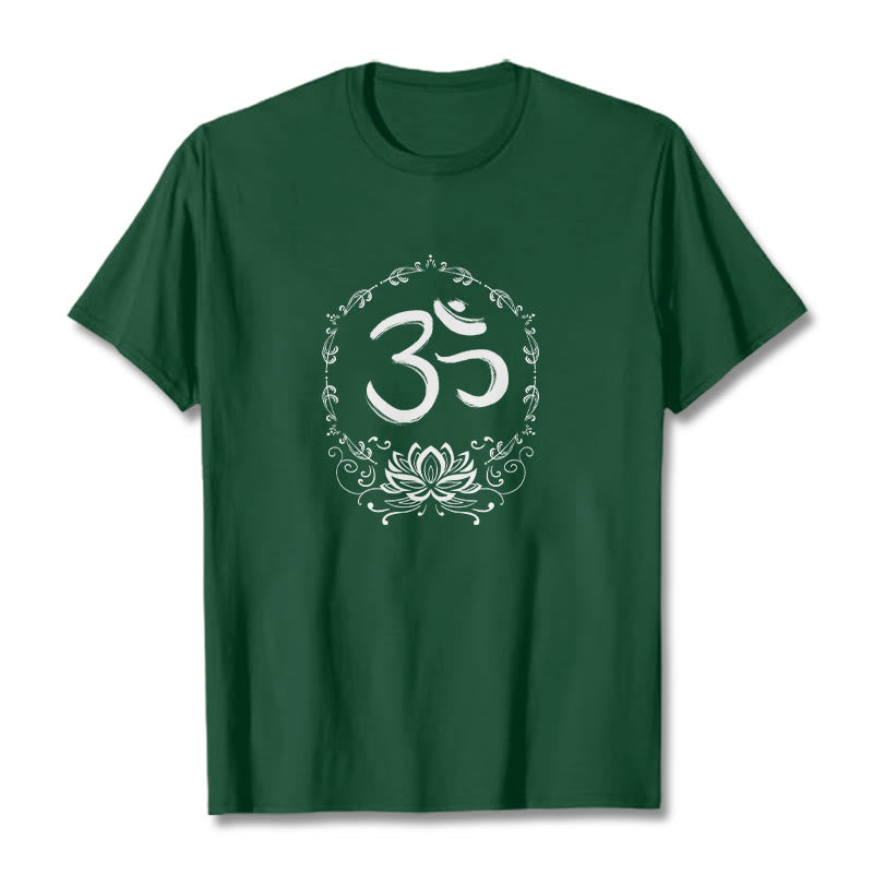 OM Lotus Sketch Cotton Tee T-shirt - Image 6