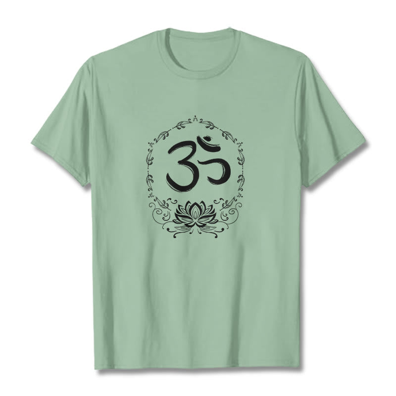 OM Lotus Sketch Cotton Tee T-shirt - Image 19