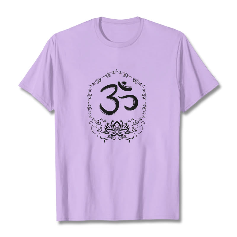 OM Lotus Sketch Cotton Tee T-shirt - Image 17