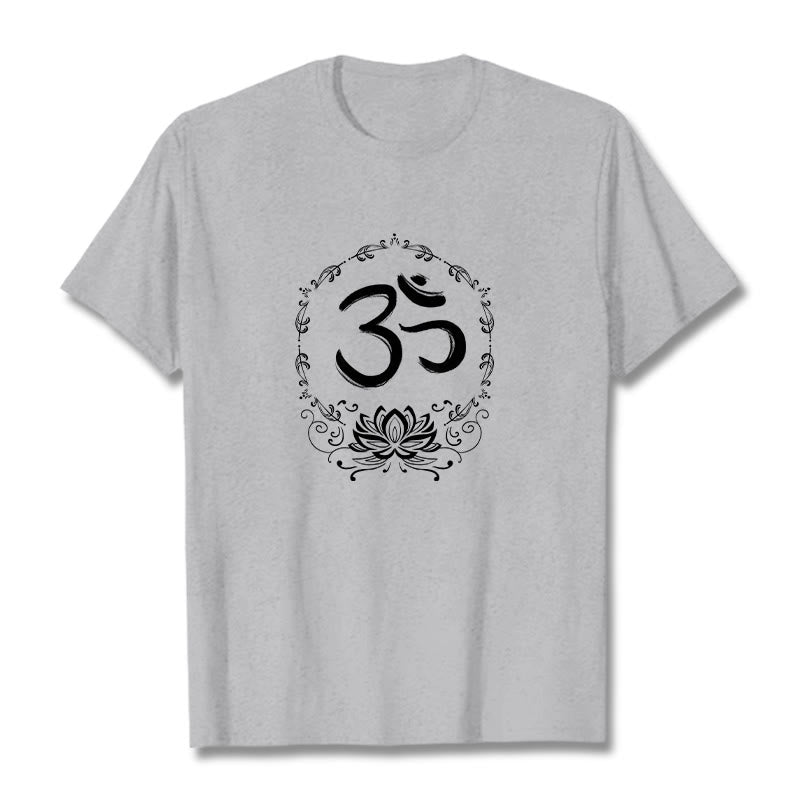 OM Lotus Sketch Cotton Tee T-shirt - Image 11