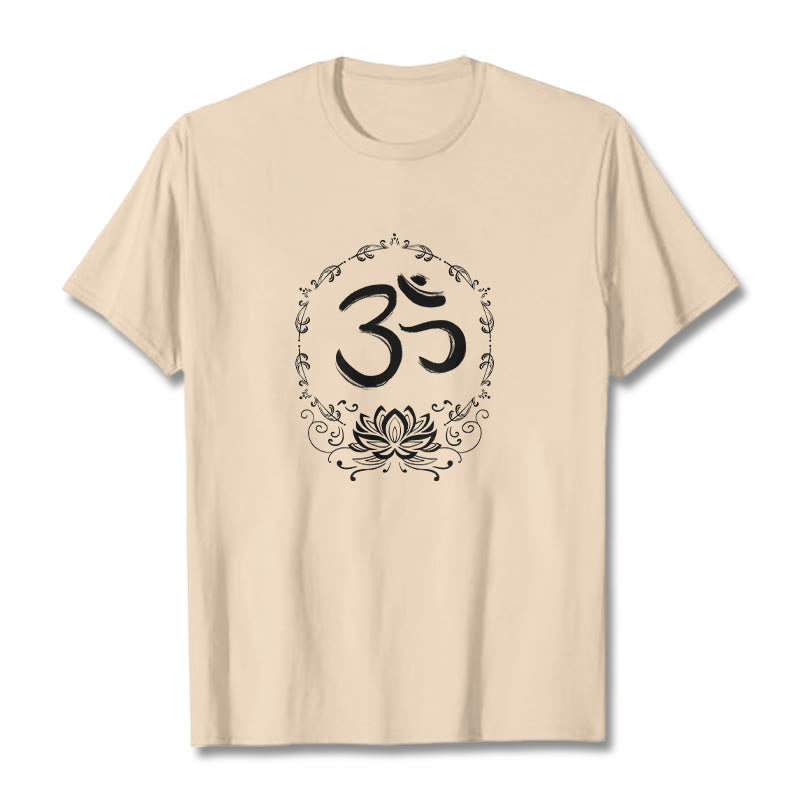 OM Lotus Sketch Cotton Tee T-shirt - Image 12
