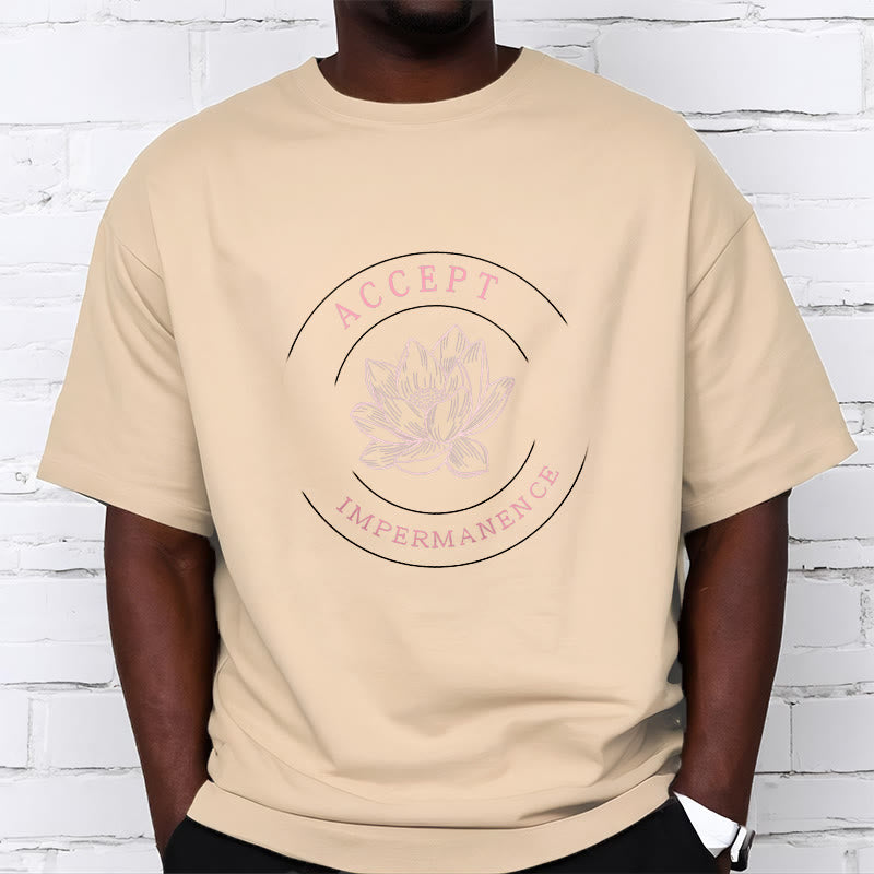 Lotus Accept Impermanence Cotton Tee T-shirt - Image 12