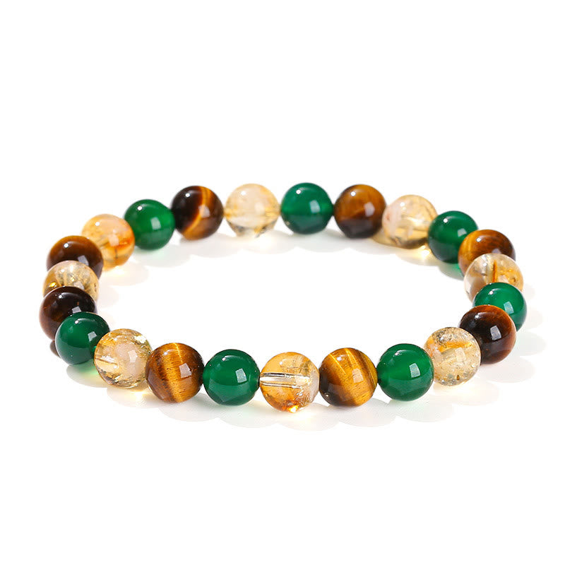 Natural Tiger Eye Green Agate Citrine Mix And Match Beads Protection Bracelet - Image 14