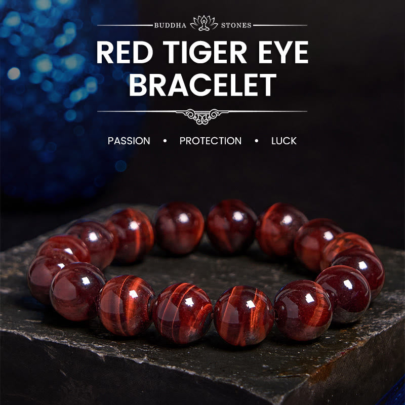 Natural Tiger Eye Healing Bead Bracelet - Image 17