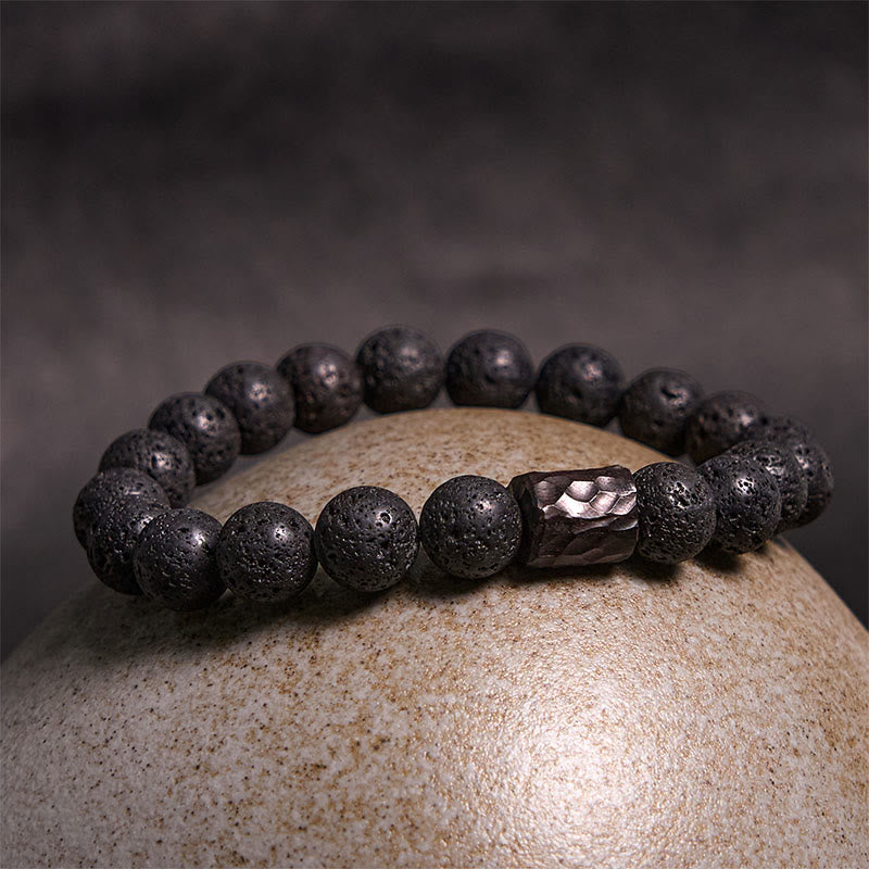 Lava Rock Ebony Wood Tiger Eye Healing Bracelet - Image 2