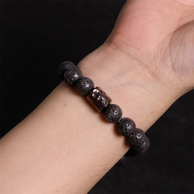 Lava Rock Ebony Wood Tiger Eye Healing Bracelet - Image 5