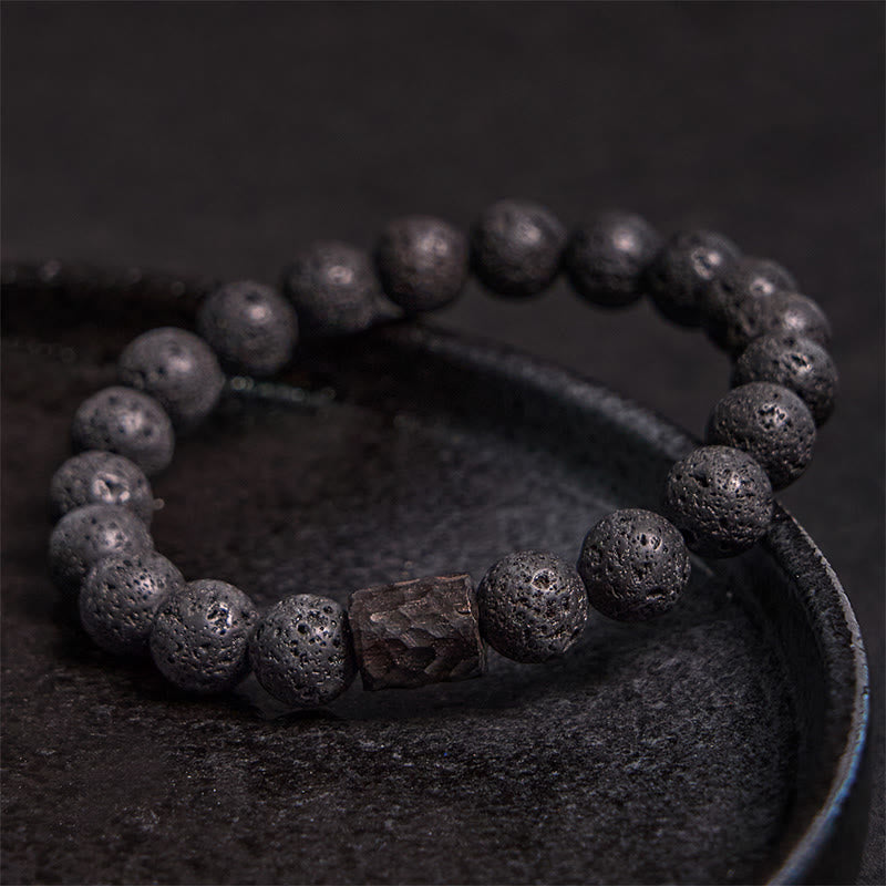 Lava Rock Ebony Wood Tiger Eye Healing Bracelet - Image 4