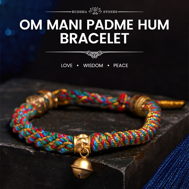 Tibetan Om Mani Padme Hum Carved Zakiram Goddess of Wealth Charm Amulet Bracelet