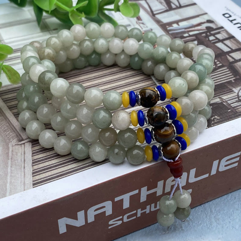 108 Mala Beads Natural Shetai jade Luck Prosperity Bracelet