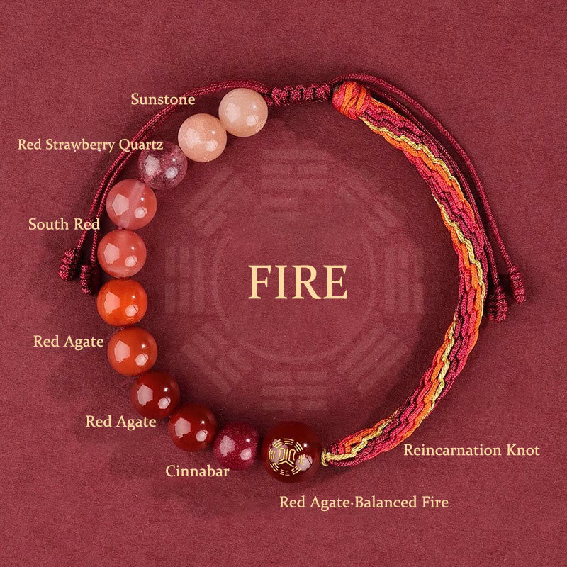 Five Elements Various Crystal Agate Wealth Reincarnation Knot Braid Bracelet - Image 14
