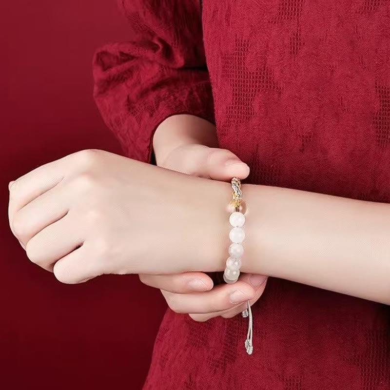 Five Elements Various Crystal Agate Wealth Reincarnation Knot Braid Bracelet - Image 4