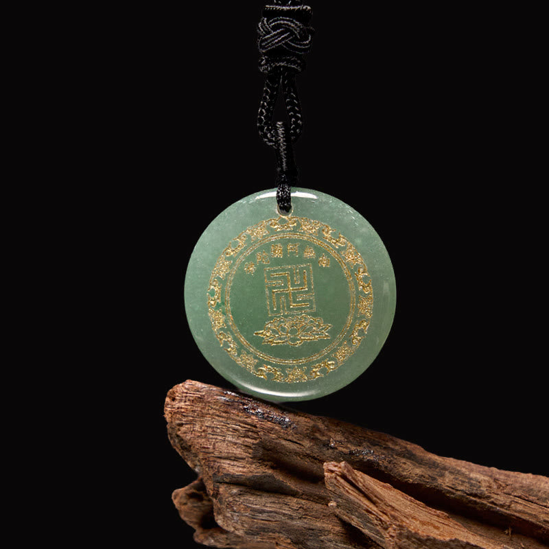 Swastika Lotus Pattern Natural Various Crystal Black Obsidian Purification Necklace Pendant - Image 13