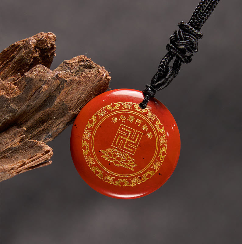 Swastika Lotus Pattern Natural Various Crystal Black Obsidian Purification Necklace Pendant - Image 22