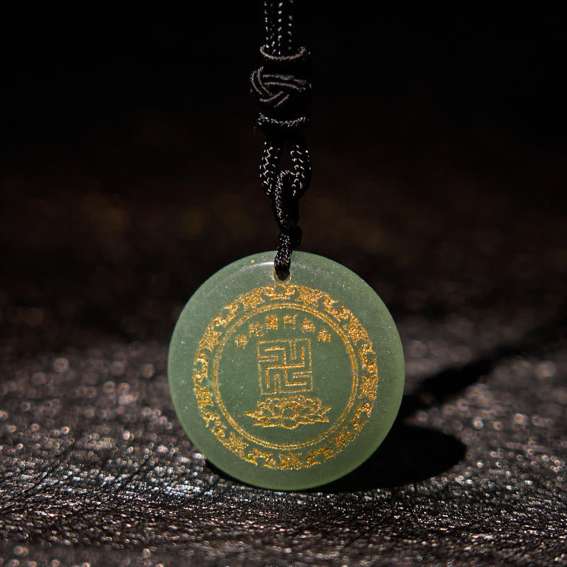 Swastika Lotus Pattern Natural Various Crystal Black Obsidian Purification Necklace Pendant - Image 14