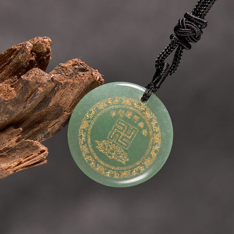 Swastika Lotus Pattern Natural Various Crystal Black Obsidian Purification Necklace Pendant - Image 15