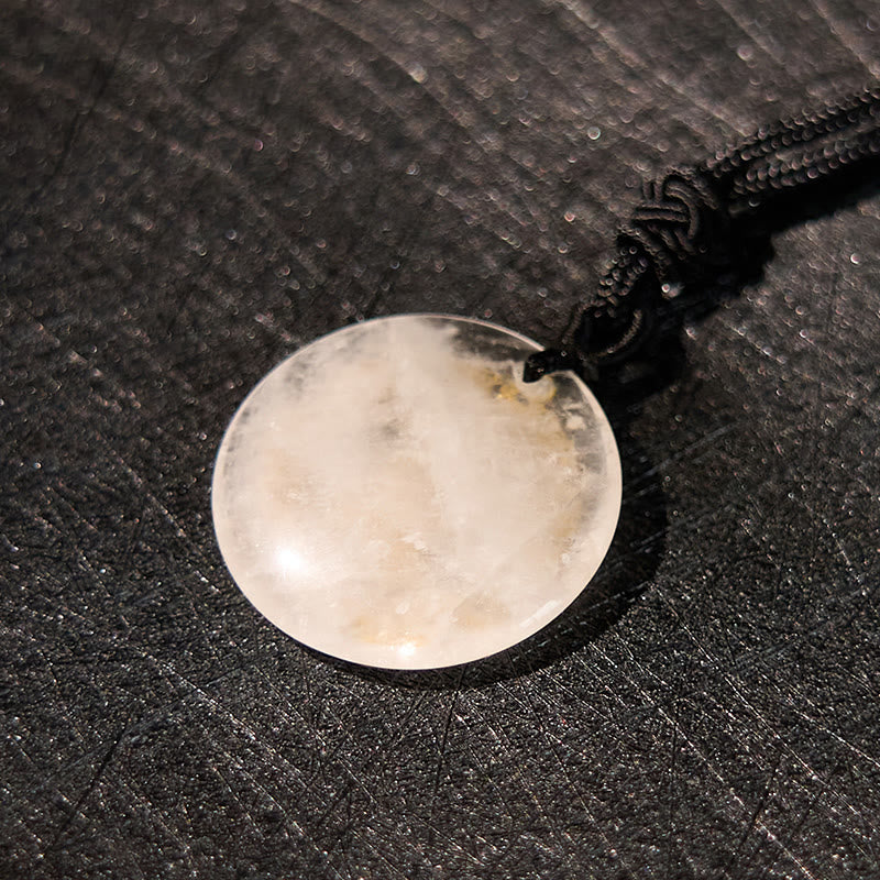 Swastika Lotus Pattern Natural Various Crystal Black Obsidian Purification Necklace Pendant - Image 9