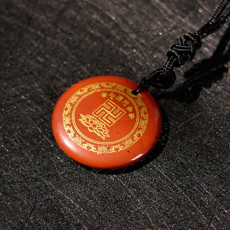 Swastika Lotus Pattern Natural Various Crystal Black Obsidian Purification Necklace Pendant - Image 23