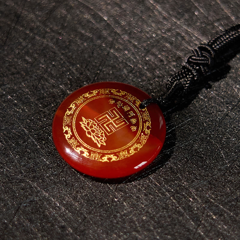 Swastika Lotus Pattern Natural Various Crystal Black Obsidian Purification Necklace Pendant - Image 29