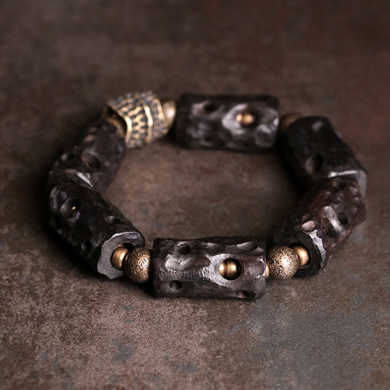 Ebony Wood Copper Brass Calm Bracelet