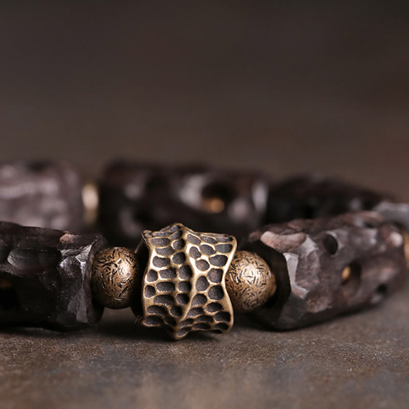 Ebony Wood Copper Brass Calm Bracelet - Image 3