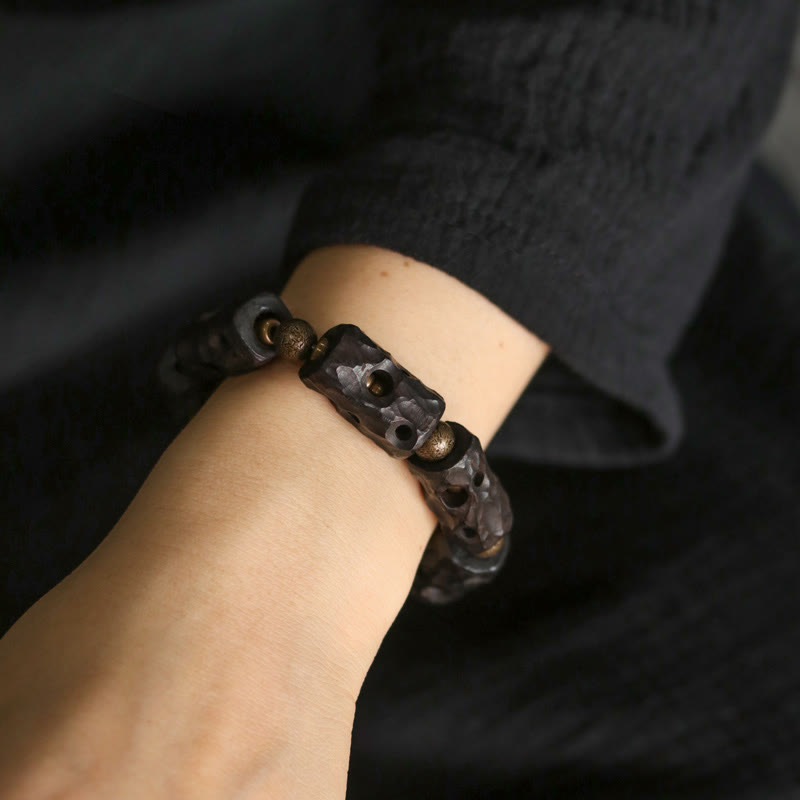 Ebony Wood Copper Brass Calm Bracelet - Image 5