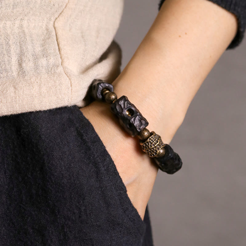 Ebony Wood Copper Brass Calm Bracelet - Image 8