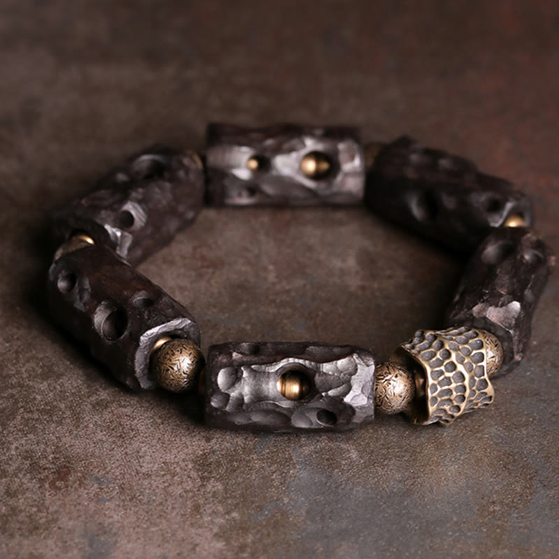 Ebony Wood Copper Brass Calm Bracelet - Image 2