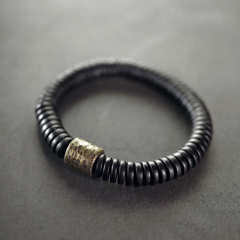 Ebony Wood Copper Brass Calm Bracelet