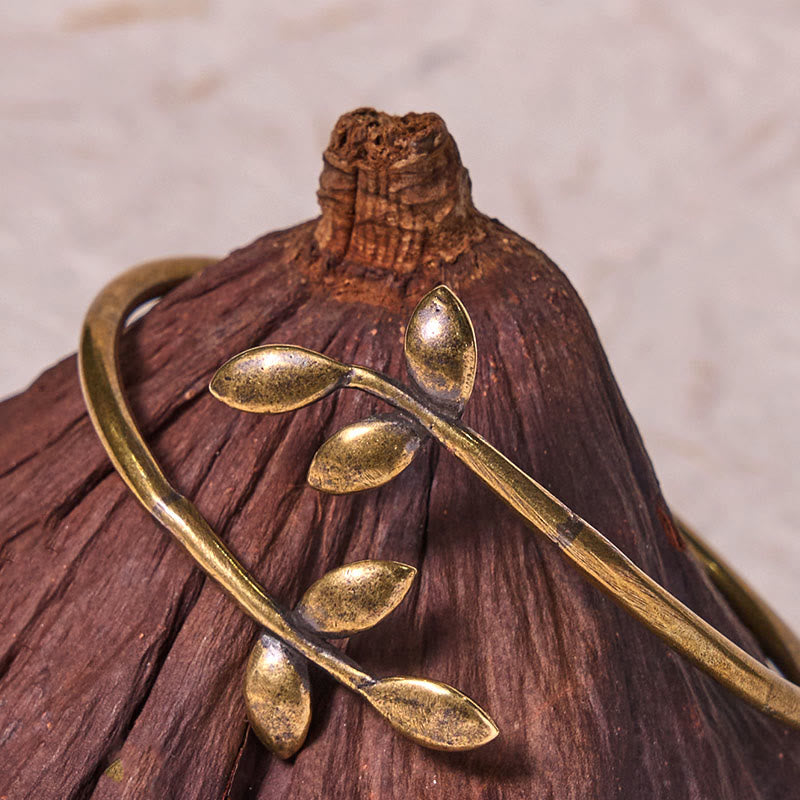 Lucky Clover Copper Brass Healing Bracelet Bangle - Image 4