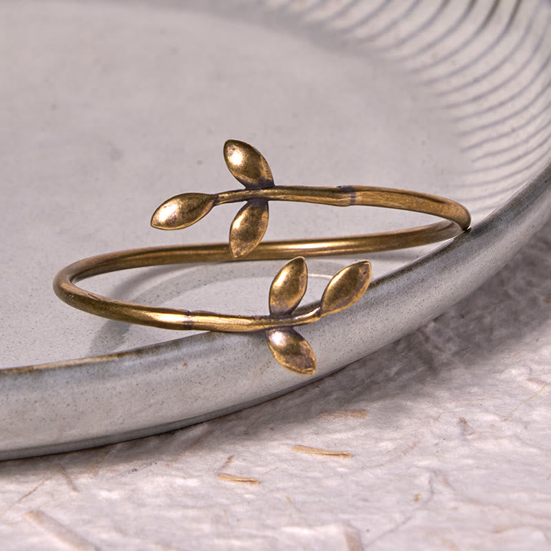 Lucky Clover Copper Brass Healing Bracelet Bangle - Image 3